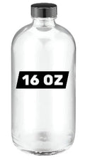 16 oz (480 ml) Boston Round Clear Glass Bottle