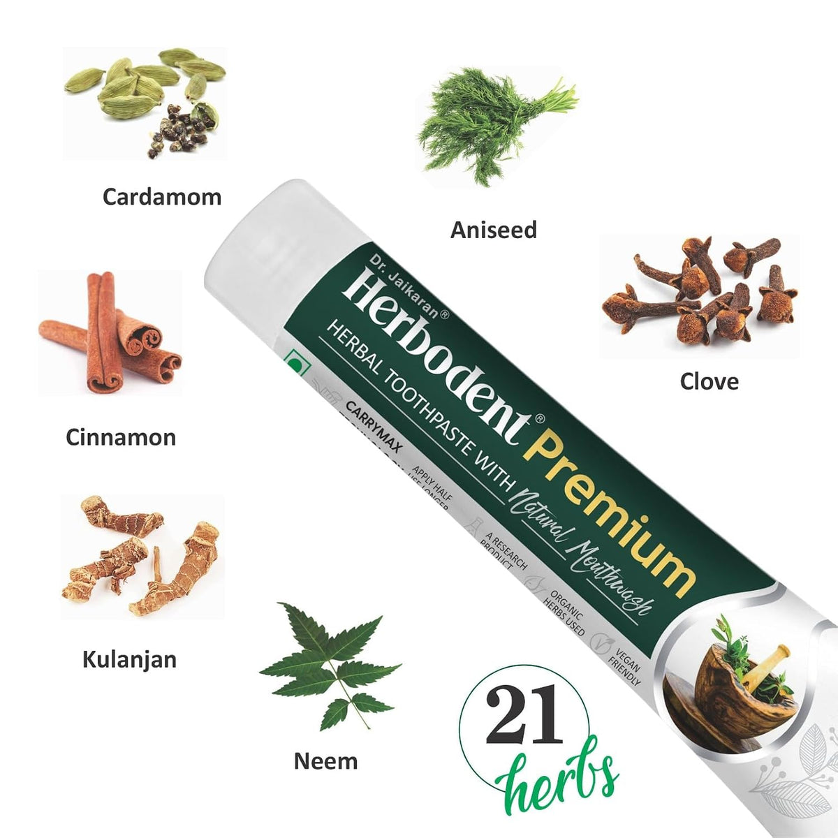 Herbodent® Premium Herbal Toothpaste with 21 Herbs & Natural Mouthwash