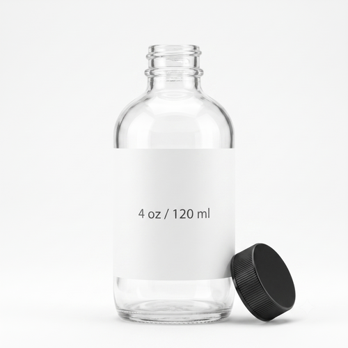 4 oz (120 ml) Boston Round Clear Glass Bottle